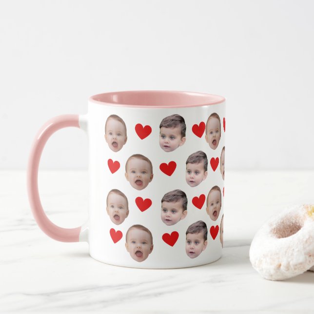 Photo personnalisée du visage de bébé Mug | Grand- (Avec donut)