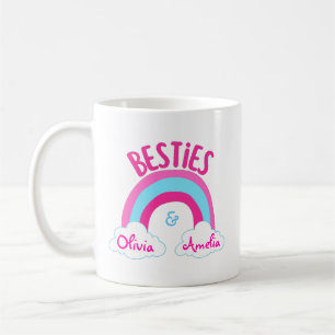Photo Personnalisée Et Nom Besties Café Mug