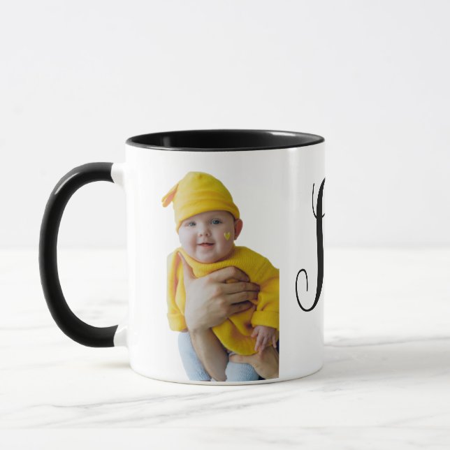 Photo personnalisée et nom café Mug (Gauche)