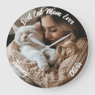 Photo personnalisée et nom Horloge murale - Cadeau