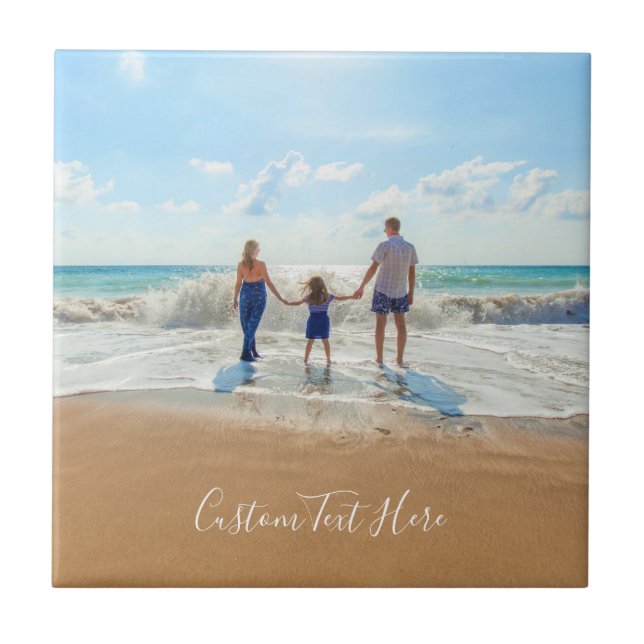 Photo personnalisée et texte Carreaux en céramique (Devant)