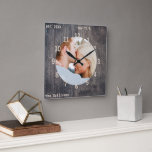 Photo personnalisée et texte Horloge murale en boi<br><div class="desc">Photo personnalisée et texte Horloge murale en bois</div>