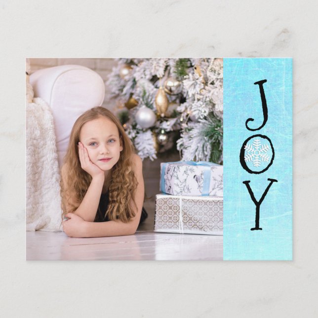 Photo personnalisée Famille Noël Joie Carte bleue (Devant)