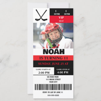 Photo personnalisée Hockey Billet Anniversaire