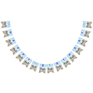 Photo personnalisée Joyeux drapeau et texte de Bun