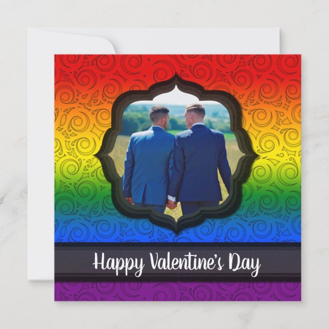 Photo personnalisée LGBTQ Carte Gay Valentine's Da (Devant)