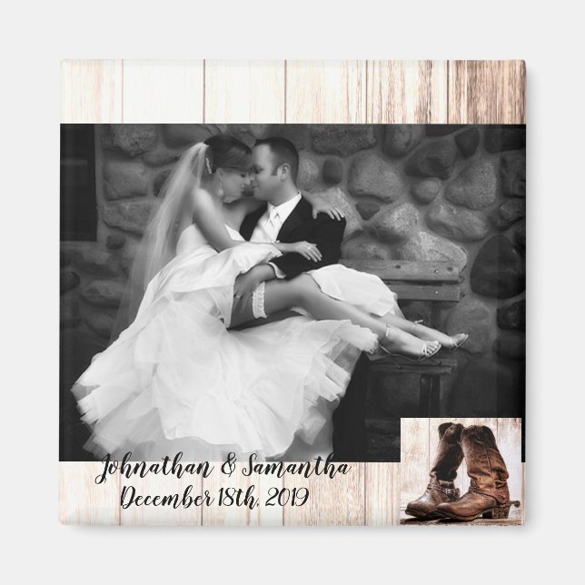 Photo personnalisée Magnet bottes pays rustique (Devant)