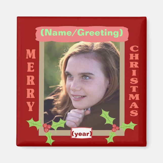Photo personnalisée Magnet de Noël (Devant)