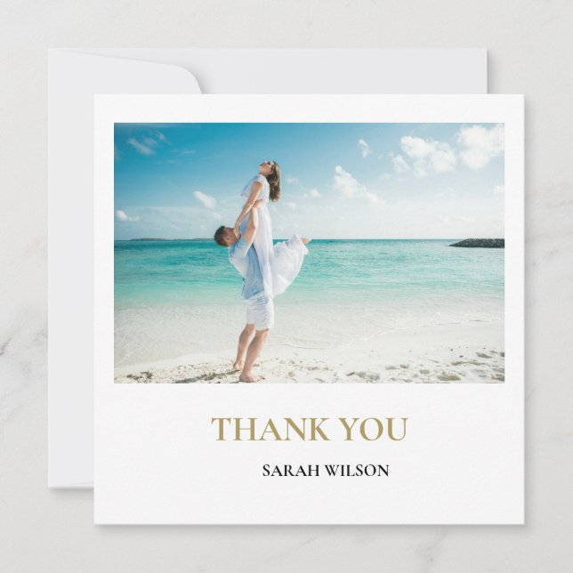 Photo personnalisée Modern Beach Mariage Merci (Devant)