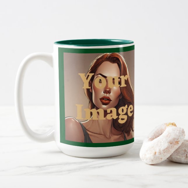 Photo personnalisée Mug à deux tons (Avec donut)