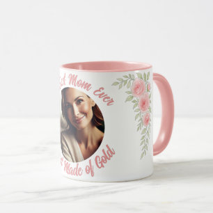 Photo Personnalisée Mug Floral - La Meilleure Mama