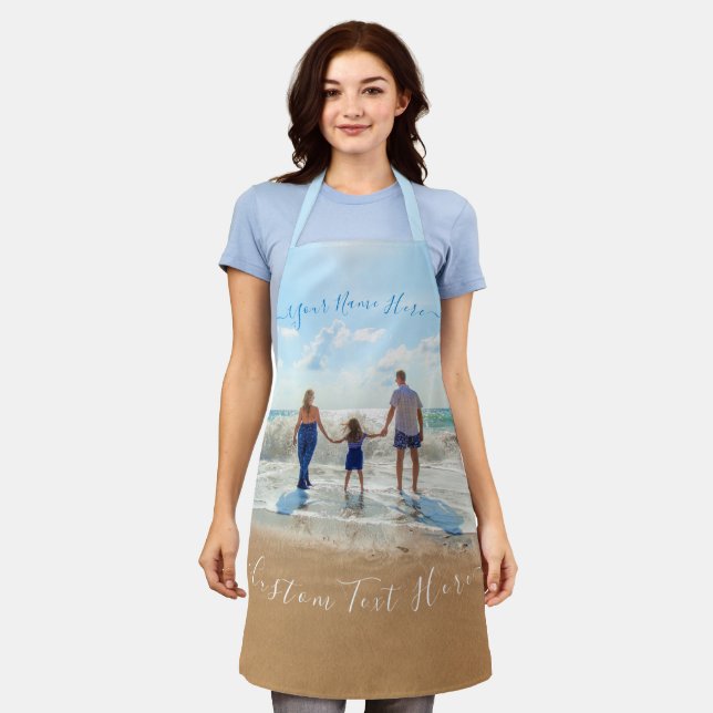 Photo personnalisée Nom du texte tablier avec vos  (Porté)