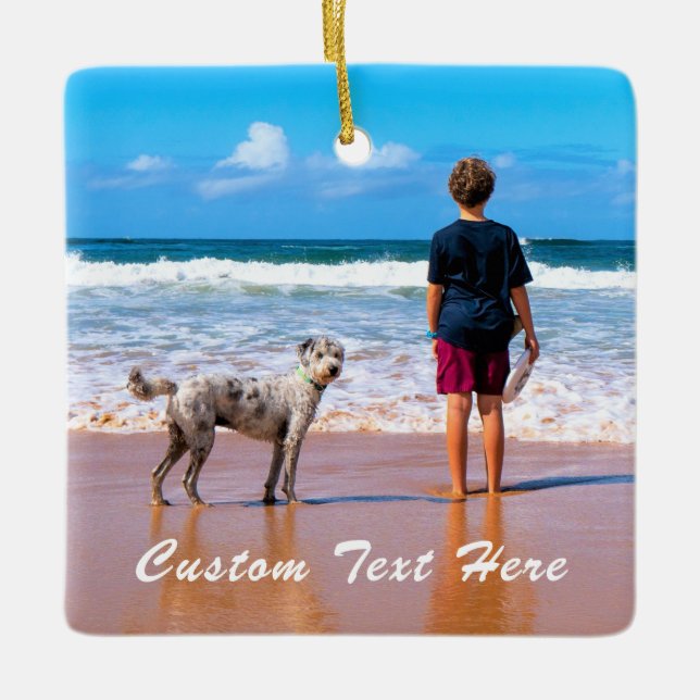 Photo personnalisée Ornement de Noël Vos animaux P (Devant)