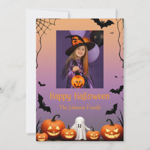 Photo personnalisée Retro Happy Halloween Carte de