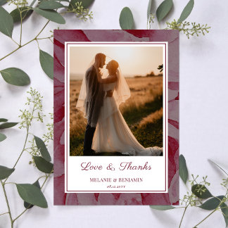 Photo personnalisée rose romantique Carte de remer