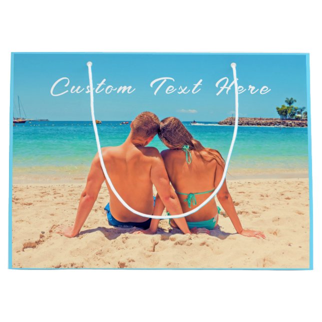 Photo personnalisée Sac cadeau texte vos photos ro (Devant)