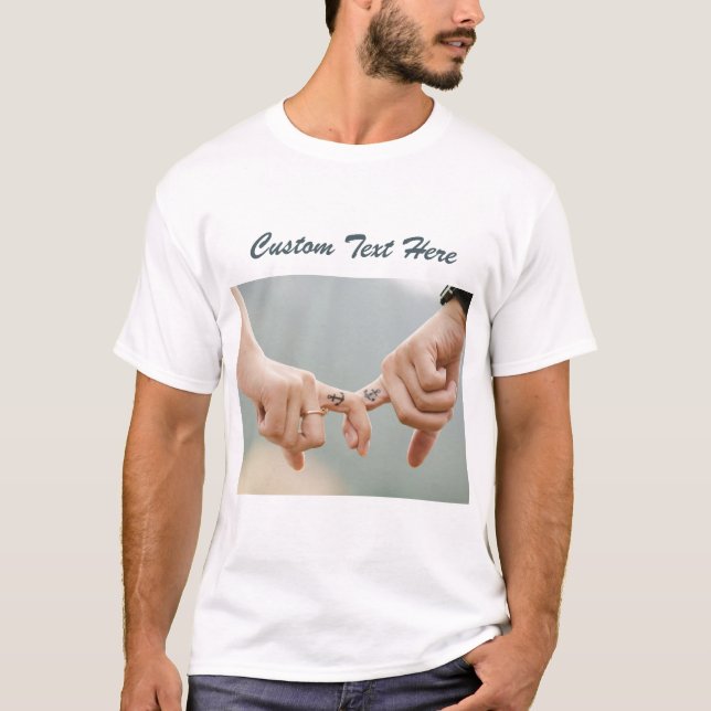 Photo personnalisée Texte Aimer T-shirt Votre Cade (Devant)