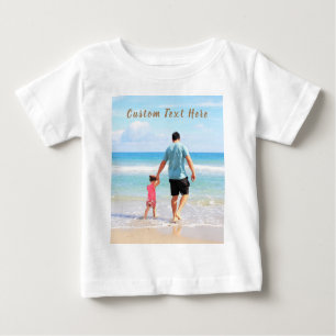 Photo personnalisée Texte Bébé T-shirt Vos photos 