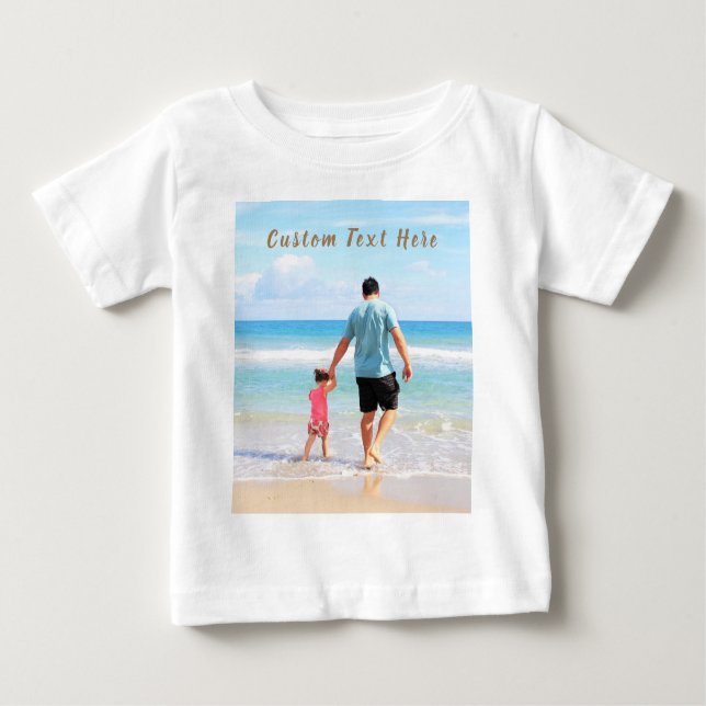 Photo personnalisée Texte Bébé T-shirt Vos photos  (Devant)