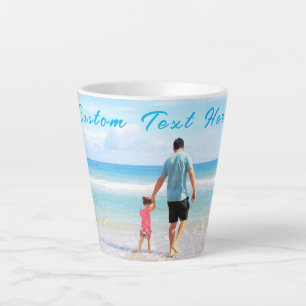 Photo personnalisée Texte Latte Mug Votre famille