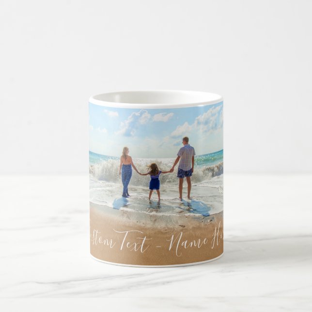 Photo personnalisée Texte Mug vos photos de famill (Centre)