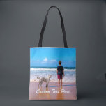 Photo personnalisée Texte Sac fourre-tout Vos Anim<br><div class="desc">Photo et texte personnalisés - Votre propre design avec animaux - Famille personnalisée / Amis ou Cadeau personnel - Ajouter votre photo et texte - Redimensionner et déplacer ou ajouter des éléments / du texte avec outil de personnalisation ! Choisissez / ajoutez votre police préférée / / taille / couleur...</div>