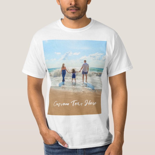 Photo personnalisée Texte T-Shirt Votre famille Ph (Devant)