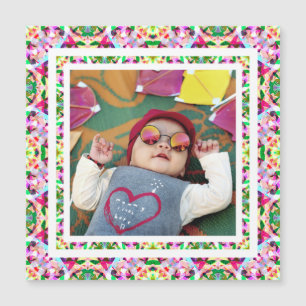 Photo personnalisée Vibrant rose Happy Green Fête