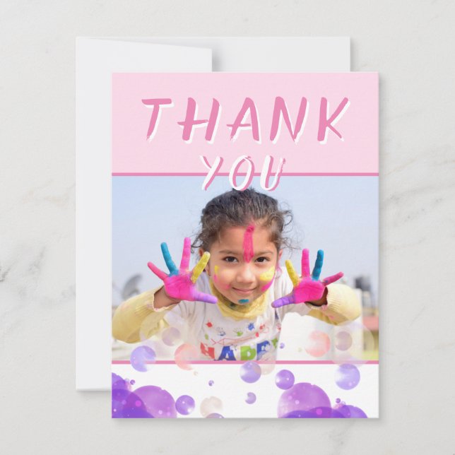 Photo Pink Bubbles Fille Anniversaire de enfant Pa (Devant)