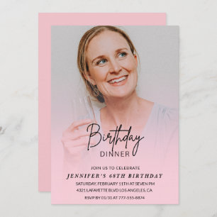 Photo Pink Invitations pour 68e anniversaire Dîner