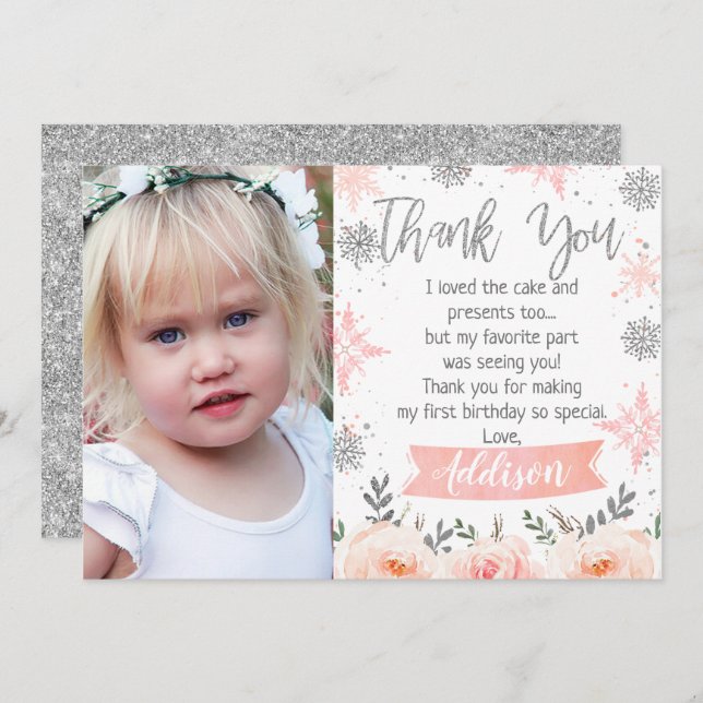 Photo Pink Onederlander Carte de remerciements (Devant / Derrière)