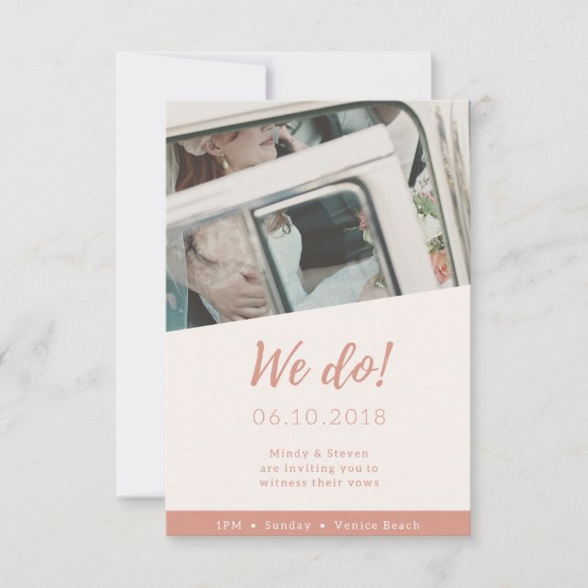 Photo Plage Lumière Mariage Invitation Portrait (Devant)