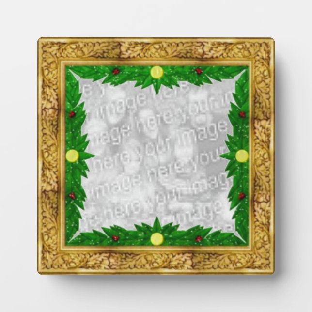 Photo Plaque à cadre doré de Noël (Devant)