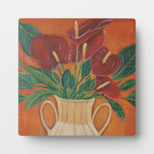 Photo Plaque Antrium rouge Fleur personnalisée
