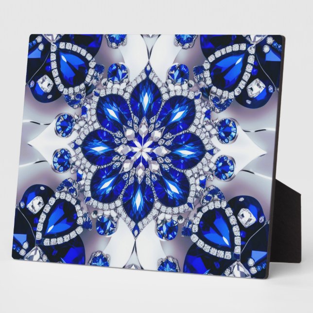 Photo Plaque avec Bleu Blanc Couleurs Design moderne (Côté)