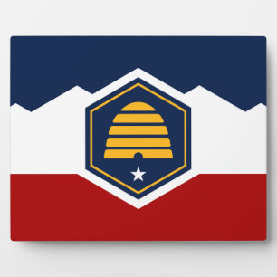 Photo Plaque avec le drapeau de l'État de l'Utah, États-