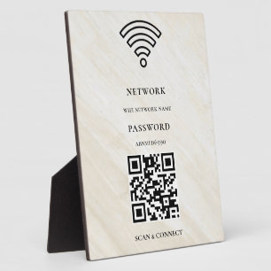 Photo Plaque blanche pour réseau Wifi et mot de passe