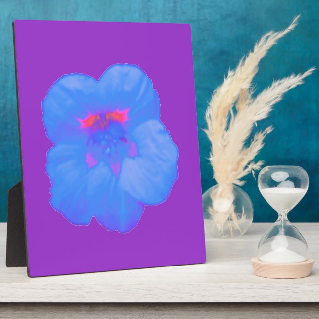 Photo Plaque bleu clair Nasturtium (Côté)