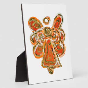 Photo Plaque Cadeau d'Art Peinture Ange Orange Gardien