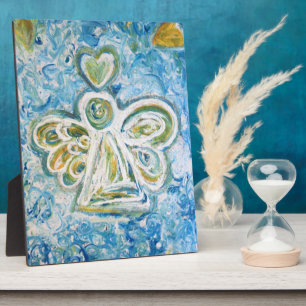Photo Plaque Cadeau Peinture Artistique Ange Bleu Doré