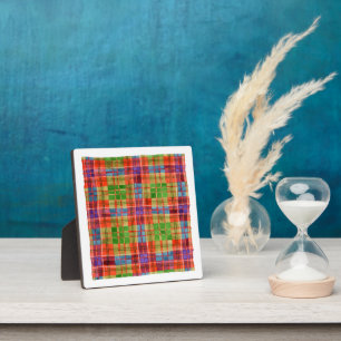 PHOTO PLAQUE + CHEVALET MAC RAE TARTAN 5,25"X5,25"