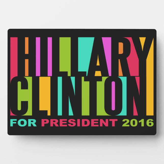Photo Plaque colorée Hillary Clinton 2016 (Devant)