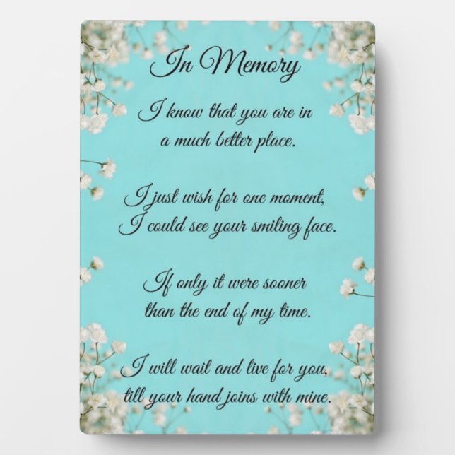 Photo Plaque commémoratif avec chevalet (Devant)