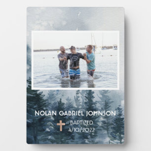 Photo Plaque commémorative du baptême chrétien du garçon