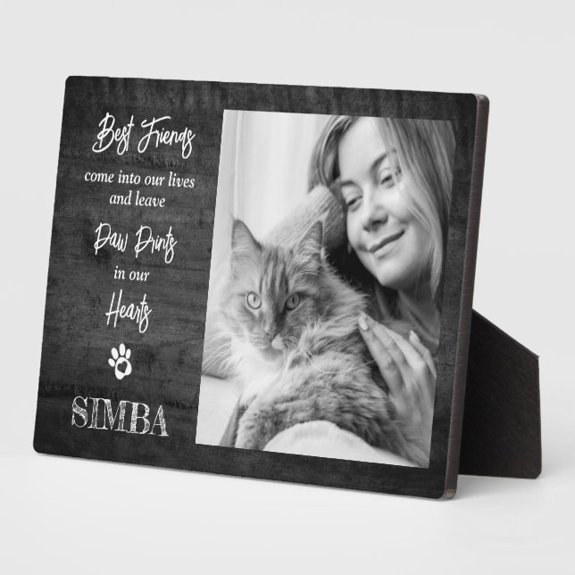 Photo Plaque commémorative personnalisée pour chat (Côté)