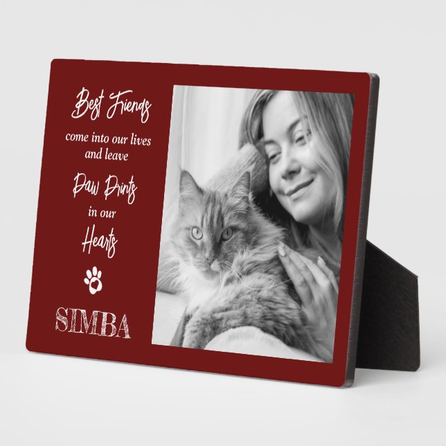 Photo Plaque commémorative personnalisée pour chat (Côté)