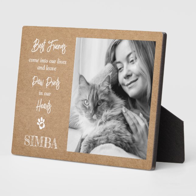 Photo Plaque commémorative personnalisée pour chat (Côté)