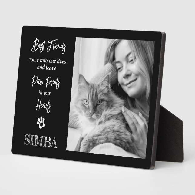 Photo Plaque commémorative personnalisée pour chat (Côté)