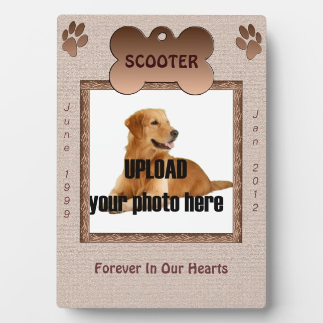 Photo Plaque commémorative pour chien Tons bruns (Devant)