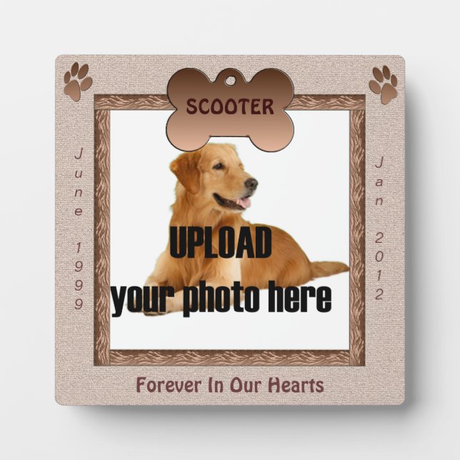 Photo Plaque commémorative pour chien tons marrons (Devant)